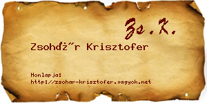 Zsohár Krisztofer névjegykártya