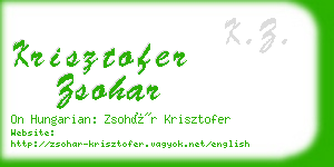 krisztofer zsohar business card